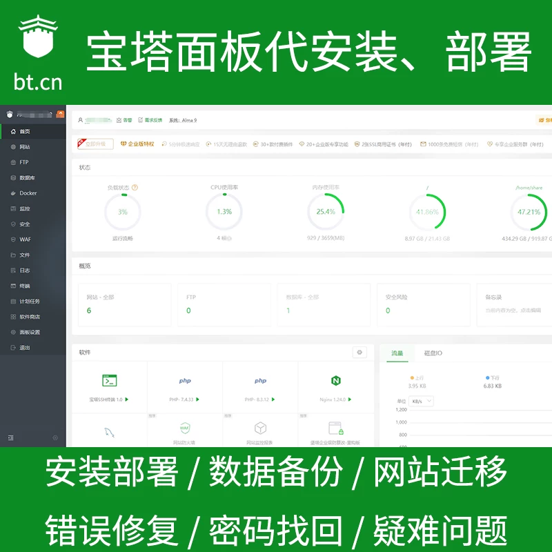 图片[2]-【宝塔面板】Linux宝塔面板安装问题修复Windows服务器环境部署php网站维护-程序员态空