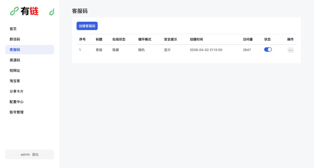 图片[4]-【网站源码】态空有链接系统 系统搭建简单，短链网，客服，公众号等（源码＋搭建教程）-态空工作室